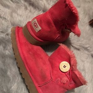 Pink mini Ugg’s with buttons